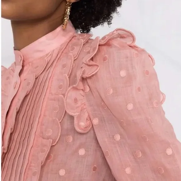 Zimmermann Mae Ruffled Ramie Shirt co NWT AUS 0=US 4 - Picture 4 of 14